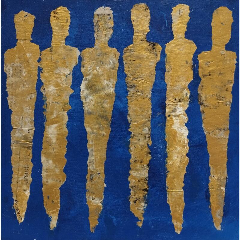 Painting Les chamans by Rocco Sophie | Painting Raw art Acrylic Gluing Sand