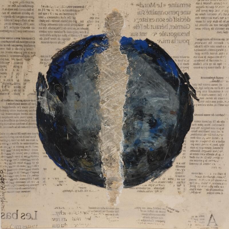 Peinture Le tour du monde par Rocco Sophie | Tableau Art Singulier Acrylique Collage Sable