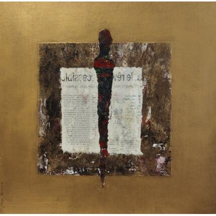 Painting Le littéraire by Rocco Sophie | Painting Raw art Acrylic, Gluing, Sand