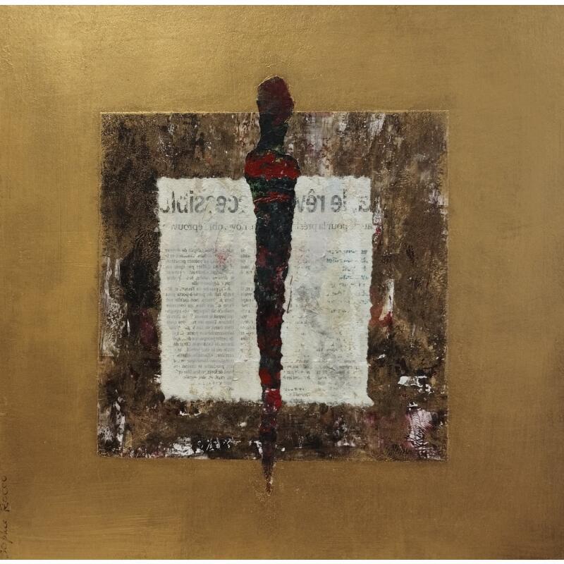 Painting Le littéraire by Rocco Sophie | Painting Raw art Acrylic Gluing Sand