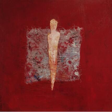 Painting Cinabre Pompeïen by Rocco Sophie | Painting Raw art Acrylic, Gluing, Sand