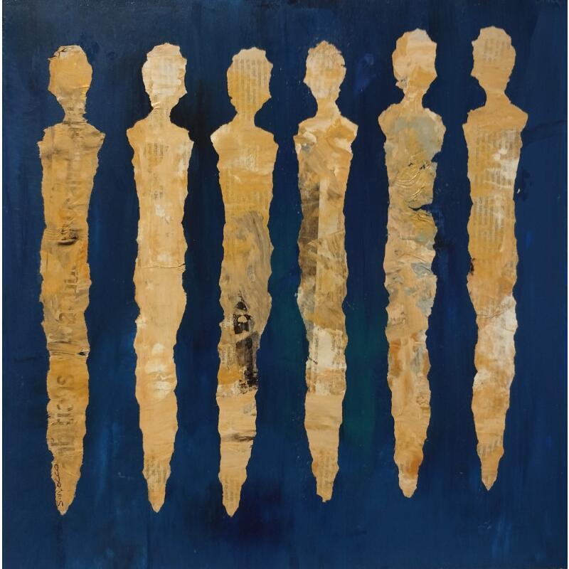 Painting Les Fervents by Rocco Sophie | Painting Raw art Acrylic Gluing Sand