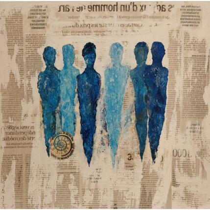 Peinture Courrier d'Azur par Rocco Sophie | Tableau Art Singulier Acrylique, Collage, Sable