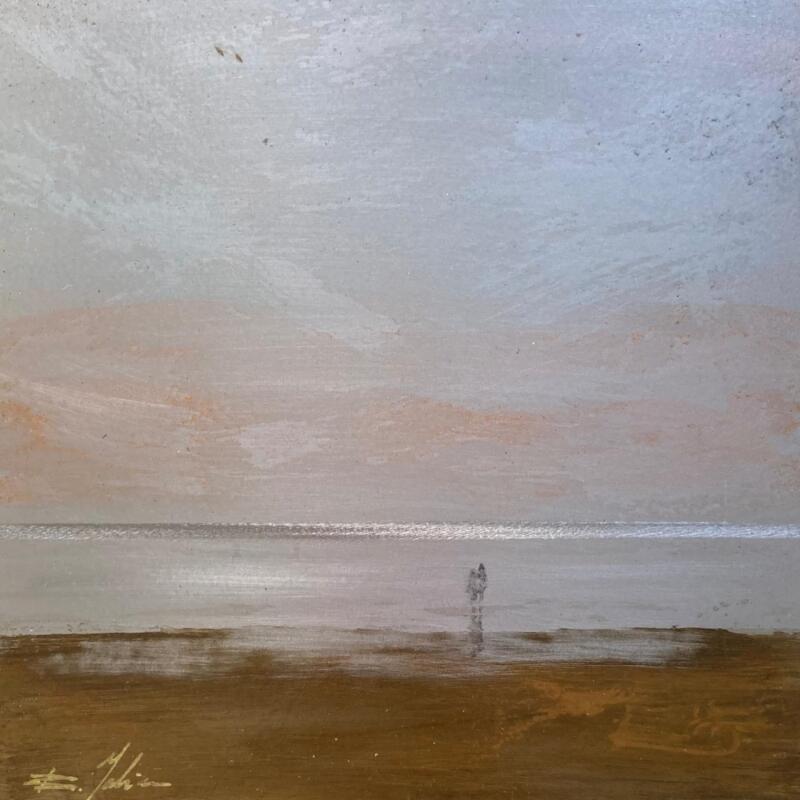 Peinture Couple aux Salins  par Mahieu Bertrand | Tableau Figuratif Paysages Métal