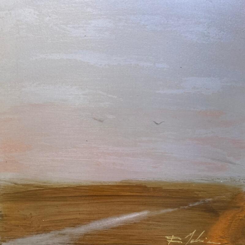 Peinture Sentier dans le Larzac par Mahieu Bertrand | Tableau Figuratif Paysages Métal