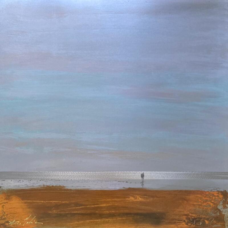 Peinture Ballade aux 3 digues  par Mahieu Bertrand | Tableau Figuratif Paysages Métal