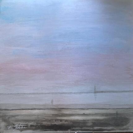 Peinture Les Salins sous la brume  par Mahieu Bertrand | Tableau Figuratif Métal Paysages