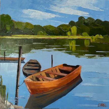 Painting Belle jour née sur la Loire by Clavel Pier-Marion | Painting Impressionism Oil, Wood Landscapes, Pop icons
