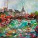 Painting On the river Seine  by Solveiga | Painting Acrylic