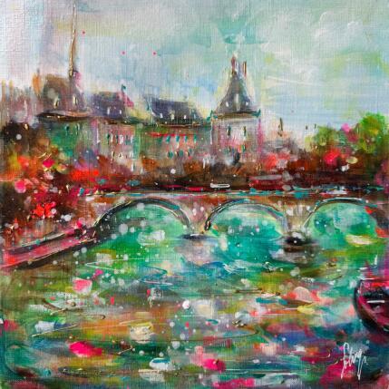Peinture On the river Seine par Solveiga | Tableau Acrylique