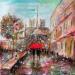 Peinture Romantic walk  par Solveiga | Tableau Paysages Scènes de vie Architecture Acrylique