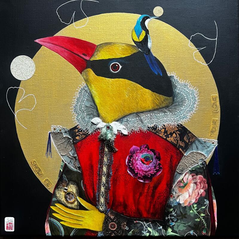 Painting show me your love by Rebeyre Catherine | Painting Naive art Acrylic