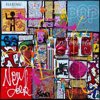 Peinture POP NY par Costa Sophie | Tableau Pop-art Acrylique, Collage, Upcycling