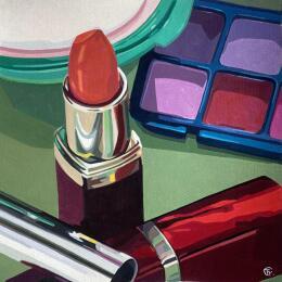 Gemälde Je suis prête ! von Colin Véronique | Gemälde Figurativ Acryl Alltagsszenen, Modus, Stillleben