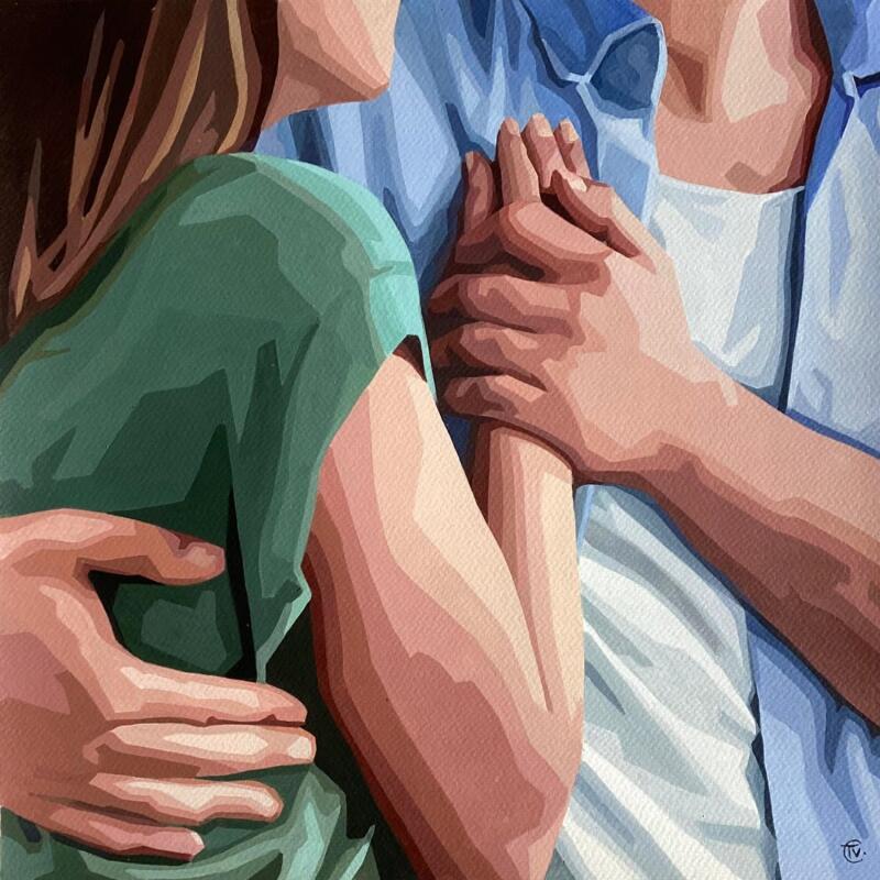 Peinture Je suis là ! par Colin Véronique | Tableau Figuratif Portraits Société Scènes de vie Acrylique