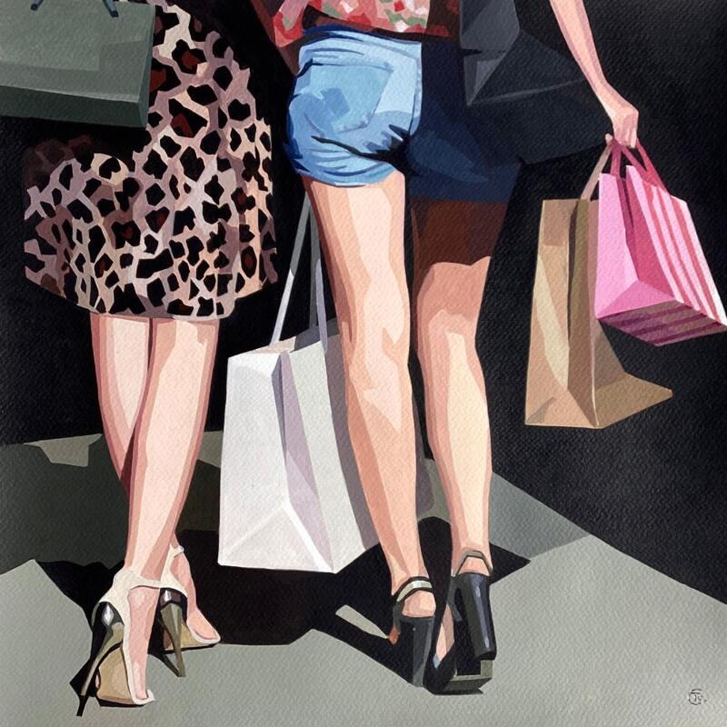 Pintura En revenant de chez Brigitte … por Colin Véronique | Pintura Figurativo Retrato Urbano Life style Acrílico