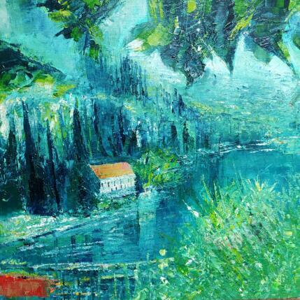 Painting Au bord du lac by Levesque Emmanuelle | Painting Oil