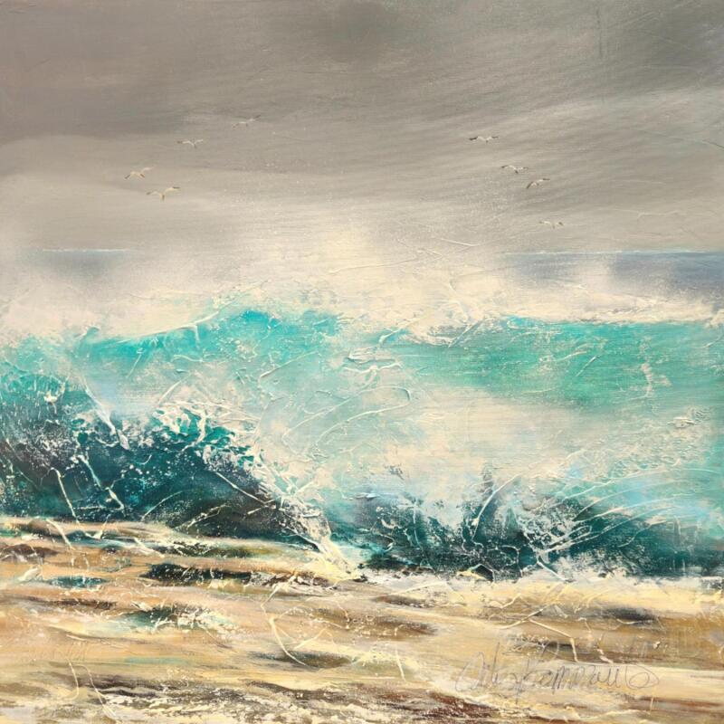 Gemälde Vague à l'âme! von Ortis-Bommarito Nicole | Gemälde Figurativ Marine Acryl