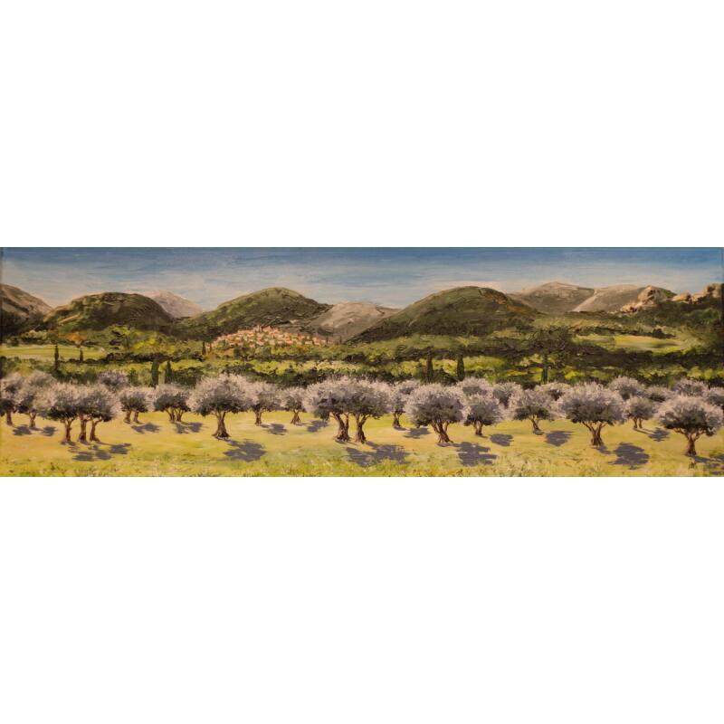 Pintura Chant d' oliviers . por Rey Ewa | Pintura Figurativo Paisajes Acrílico