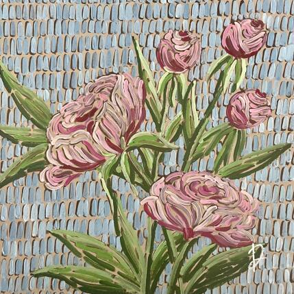 Painting Peony by Dmitrieva Daria | Painting Impressionism Acrylic Nature