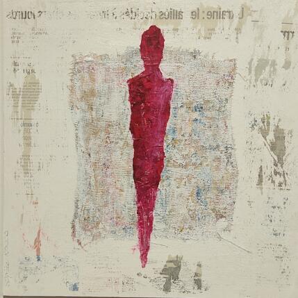 Peinture Le framboisier par Rocco Sophie | Tableau Art Singulier Acrylique, Collage, Sable