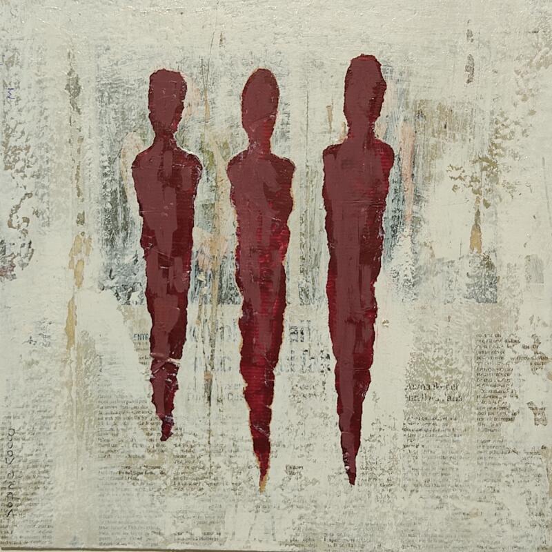 Painting Trio en neige  by Rocco Sophie | Painting Raw art Acrylic Gluing Sand