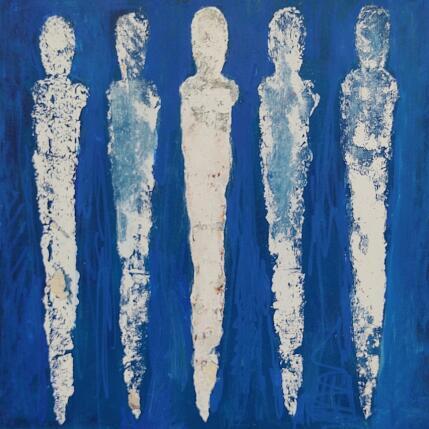 Peinture Poudre d'azur par Rocco Sophie | Tableau Art Singulier Acrylique, Collage, Sable