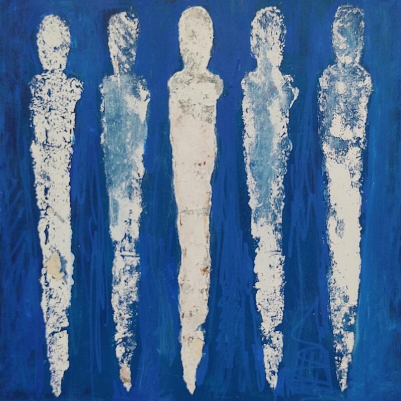 Painting Poudre d'azur  by Rocco Sophie | Painting Raw art Acrylic Gluing Sand