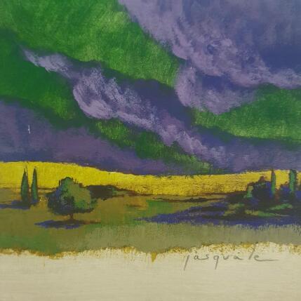 Peinture La Crau par Pasquale | Tableau Figuratif Acrylique Architecture, Nature, Paysages