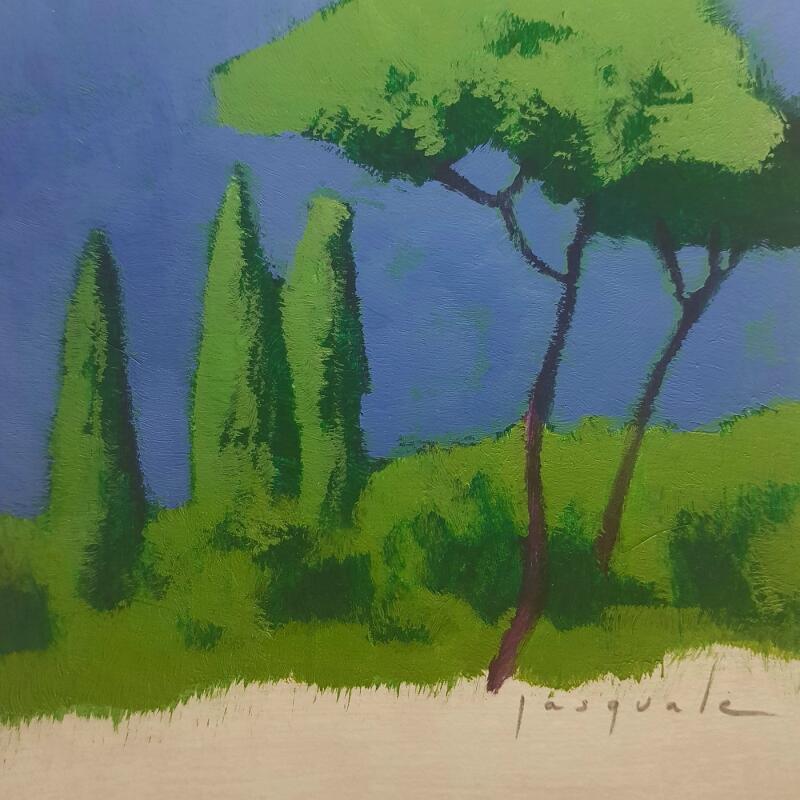 Painting Promenade en forêt by Pasquale | Painting Figurative Landscapes Nature Architecture Acrylic