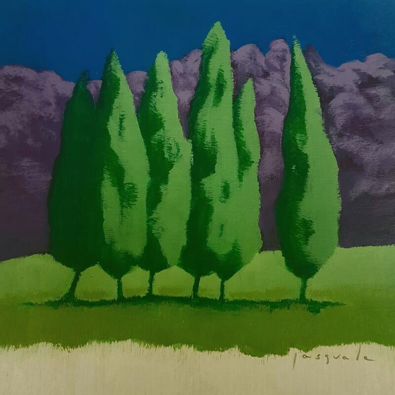 Painting Les six by Pasquale | Painting Figurative Landscapes Nature Architecture Acrylic