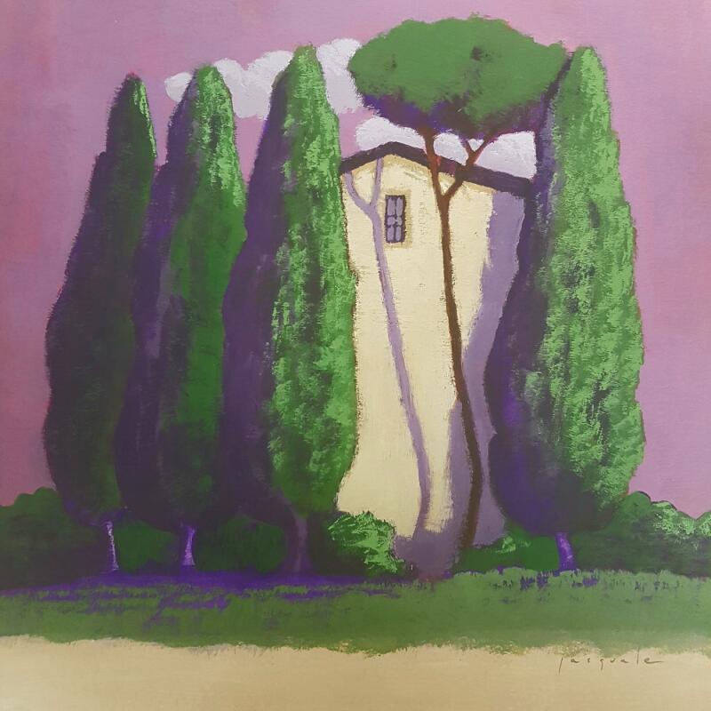 Peinture En promenade par Pasquale | Tableau Figuratif Paysages Nature Architecture Acrylique