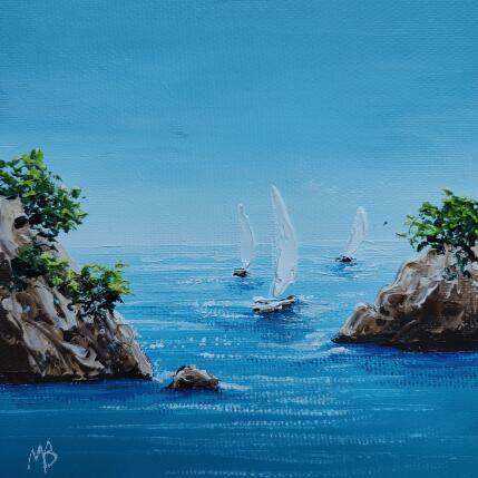 Peinture Les 3 voiliers par Blandin Magali | Tableau Figuratif Huile Paysages