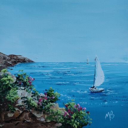 Painting Fleurs en calanques by Blandin Magali | Painting Figurative Oil Landscapes