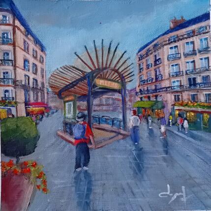 Painting On prend le métro à Paris by Degabriel Véronique | Painting Figurative Oil Landscapes, Life style, Pop icons, Urban