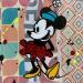 Gemälde Minnie vintage von Marie G.  | Gemälde Pop-Art Pop-Ikonen Holz Acryl Collage