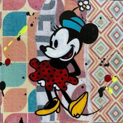 Painting Minnie vintage by Marie G.  | Painting Pop-art Acrylic, Gluing, Wood Pop icons