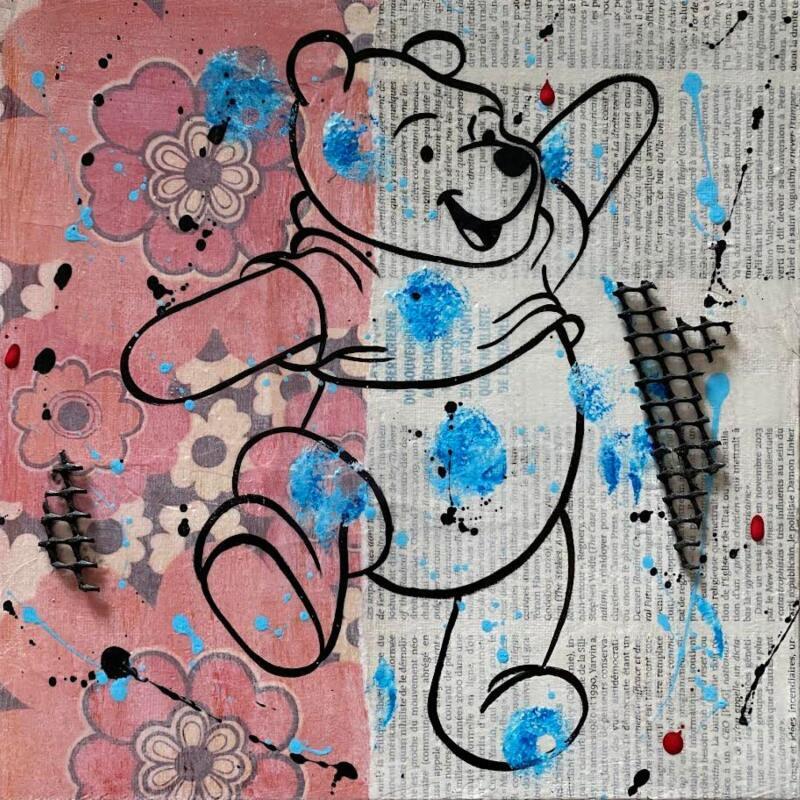 Peinture Winnie par Marie G.  | Tableau Pop-art Icones Pop Carton Acrylique Collage