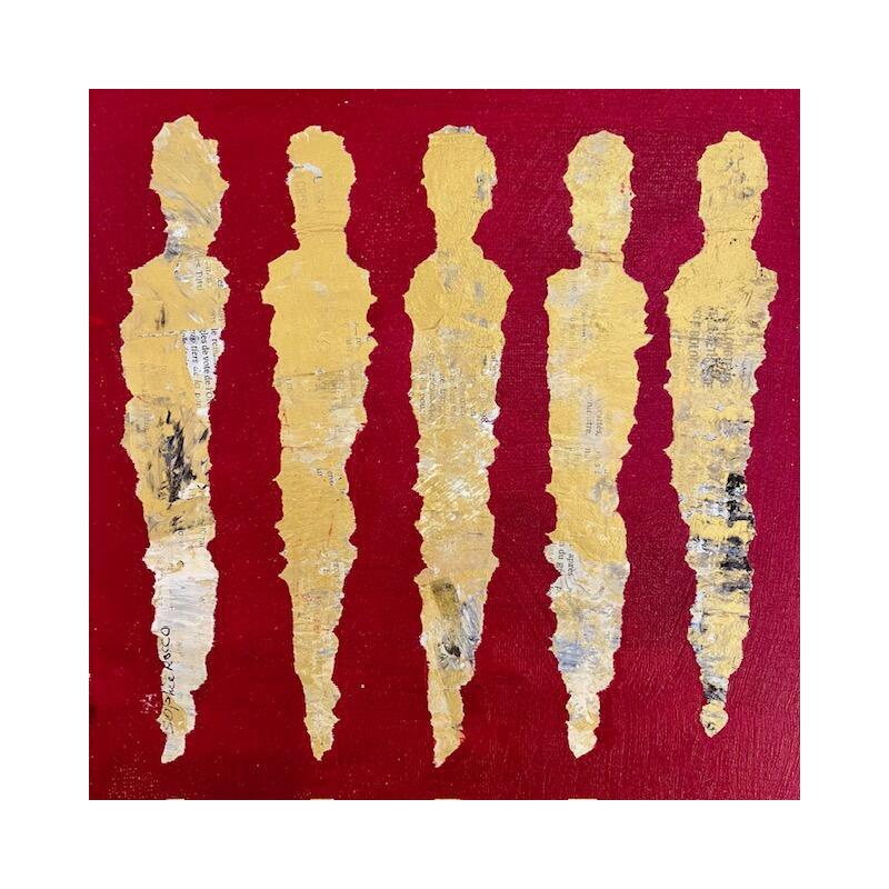 Painting Joyaux des fées magiques by Rocco Sophie | Painting Raw art Minimalist Acrylic Gluing