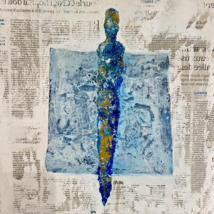 Peinture La piscine par Rocco Sophie | Tableau Art Singulier Acrylique, Collage, Sable