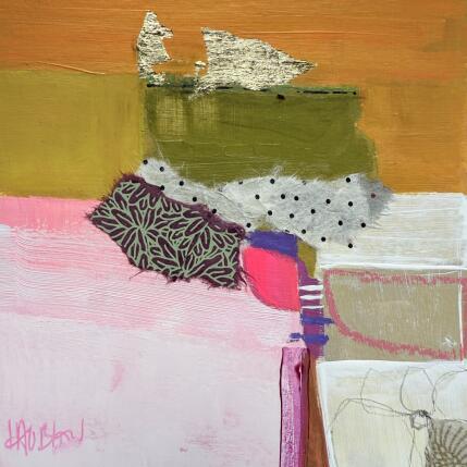 Peinture ST25-0525 par Lau Blou | Tableau Abstrait Acrylique, Collage, Feuille d'or, Pastel