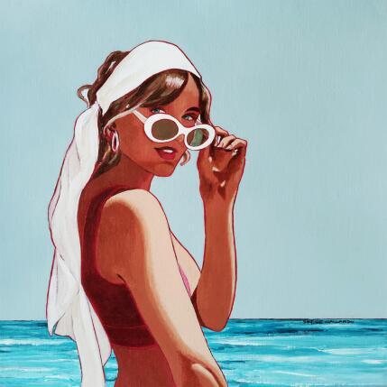 Painting Pénélope à Porquerolles by Gallardo Serge | Painting Figurative Acrylic Life style