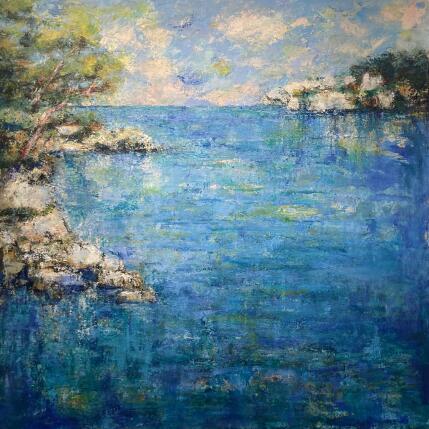 Peinture Calanque sur la côte bleue par Vaudron | Tableau Figuratif Acrylique Paysages