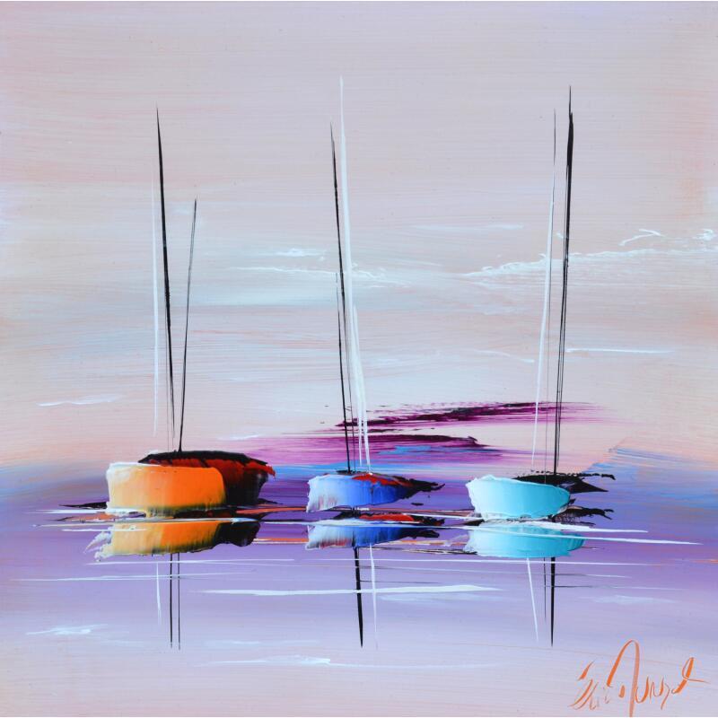 Painting A l'aube d'un jour by Munsch Eric | Painting Figurative Marine Oil Acrylic