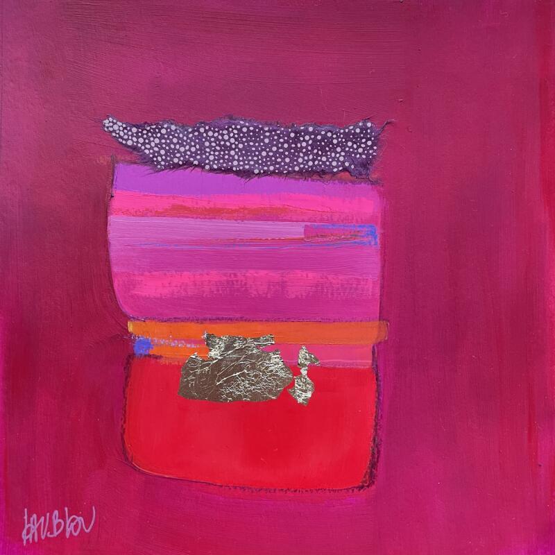 Painting En apesanteur by Lau Blou | Painting Abstract Acrylic Pastel Gold leaf