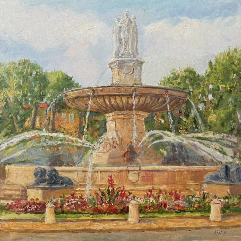 Peinture La Rotonde par Arkady | Tableau Figuratif Huile