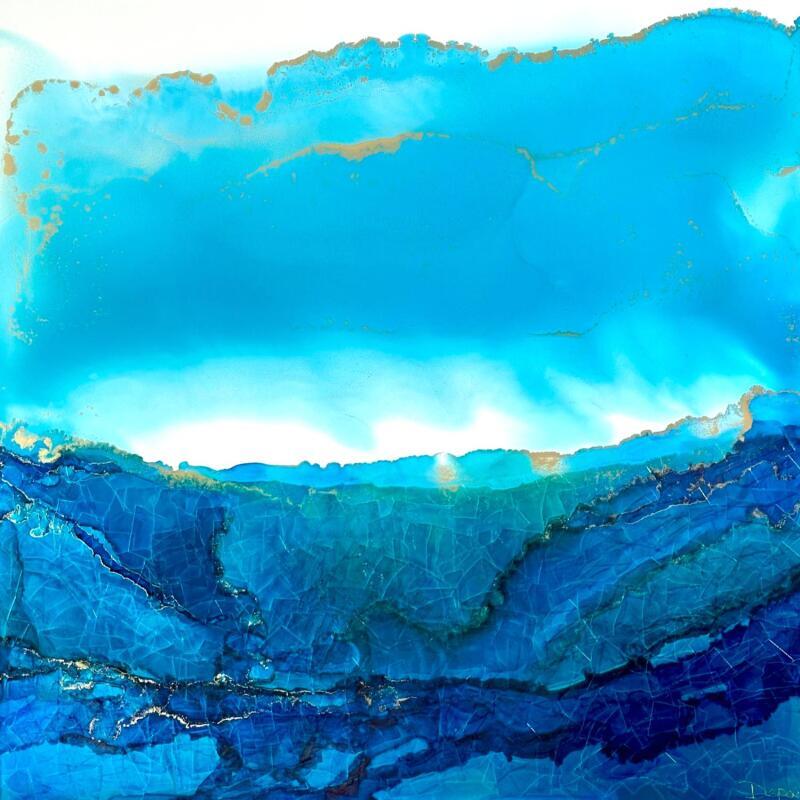 Painting poésie marine 2450 by Depaire Silvia | Painting Abstract Landscapes Marine Minimalist Acrylic