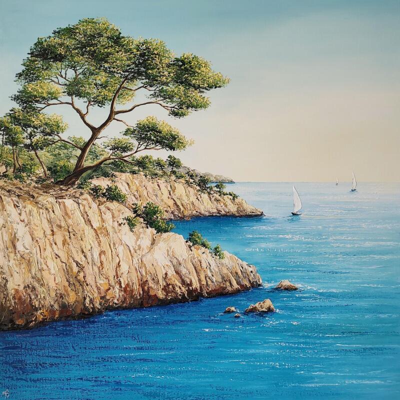 Gemälde Ces pins chanceux von Blandin Magali | Gemälde Figurativ Landschaften Öl