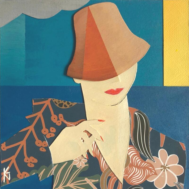 Painting Elegance by Gustavsen Karl | Painting Figurative Portrait Mode Marine Acrylic Gluing