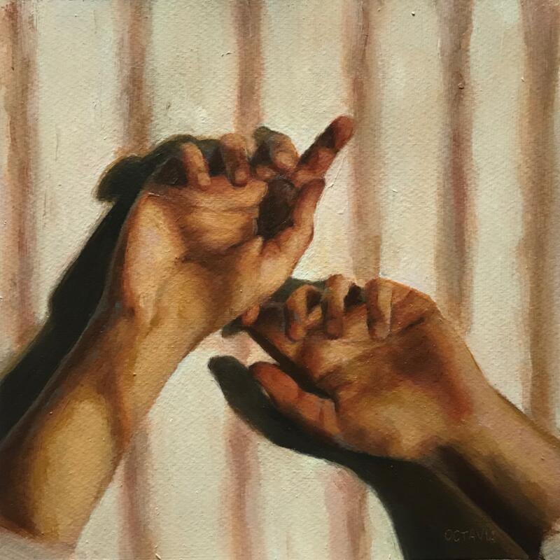 Peinture mains 3 par Sellier Octavia | Tableau